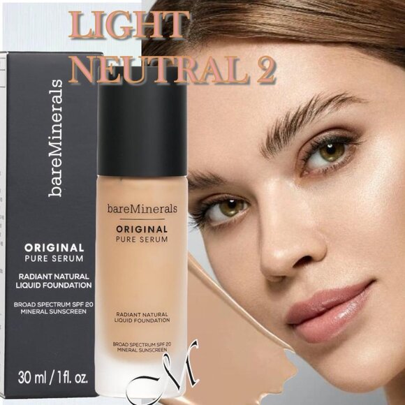 bareMinerals Original Serum Liquid Foundation*SPF 20~LIGHT NEUTRAL 2-NIB 1oz - Picture 1 of 13